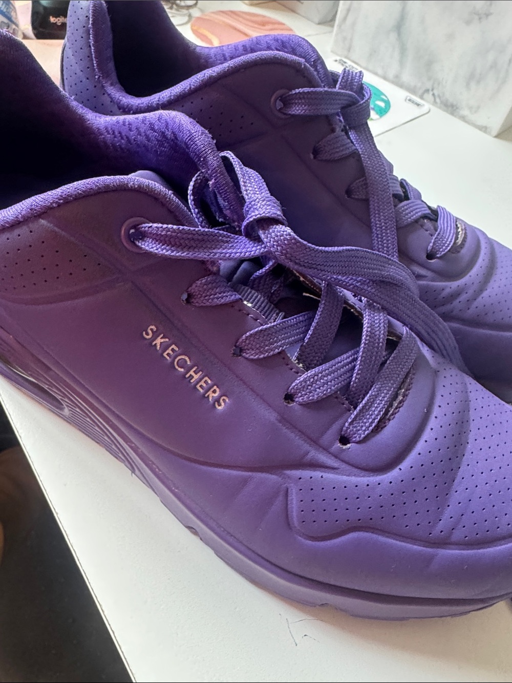 Skechers Street Uno Sneakers Purple “Stand On Air” Lightly Used Sz 7